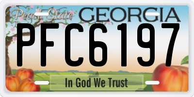 GA license plate PFC6197