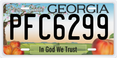 GA license plate PFC6299