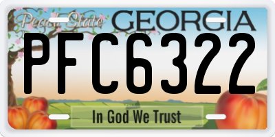 GA license plate PFC6322