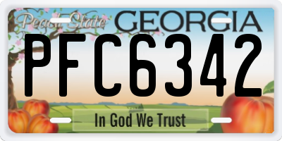 GA license plate PFC6342