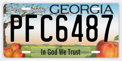 GA license plate PFC6487