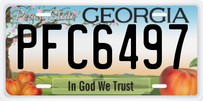 GA license plate PFC6497