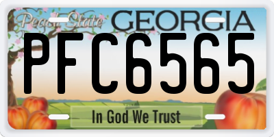 GA license plate PFC6565