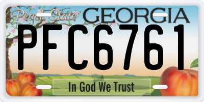 GA license plate PFC6761