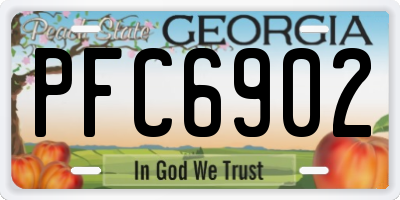 GA license plate PFC6902
