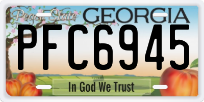 GA license plate PFC6945