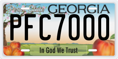 GA license plate PFC7000