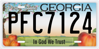 GA license plate PFC7124