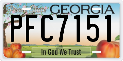 GA license plate PFC7151