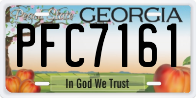 GA license plate PFC7161
