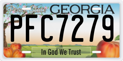 GA license plate PFC7279