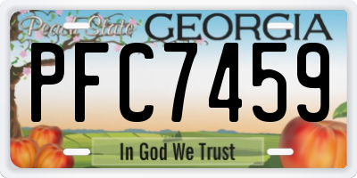 GA license plate PFC7459