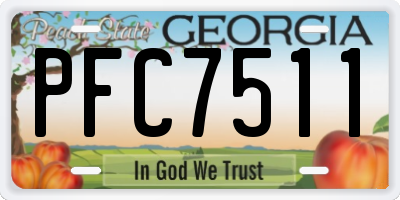 GA license plate PFC7511