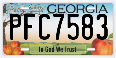 GA license plate PFC7583