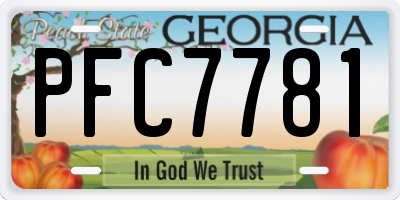 GA license plate PFC7781