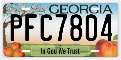 GA license plate PFC7804