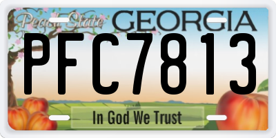 GA license plate PFC7813