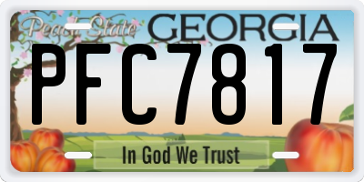 GA license plate PFC7817