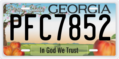 GA license plate PFC7852
