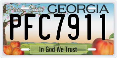 GA license plate PFC7911