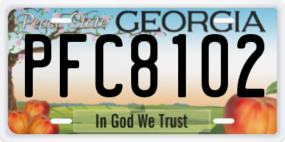 GA license plate PFC8102