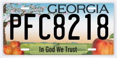 GA license plate PFC8218