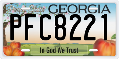 GA license plate PFC8221