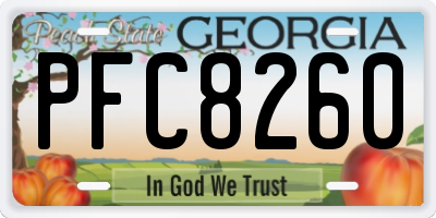 GA license plate PFC8260
