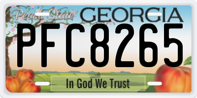 GA license plate PFC8265