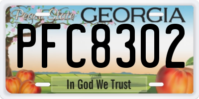 GA license plate PFC8302