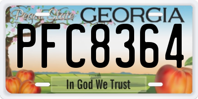 GA license plate PFC8364