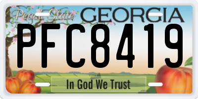 GA license plate PFC8419