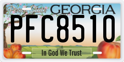 GA license plate PFC8510
