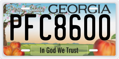 GA license plate PFC8600