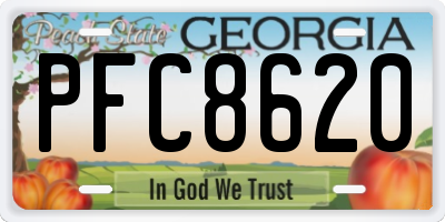 GA license plate PFC8620