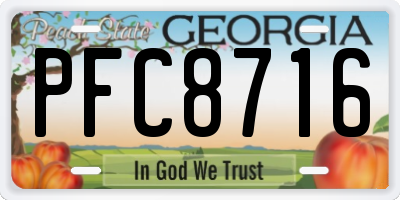 GA license plate PFC8716