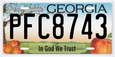 GA license plate PFC8743