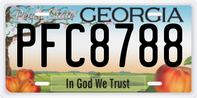 GA license plate PFC8788
