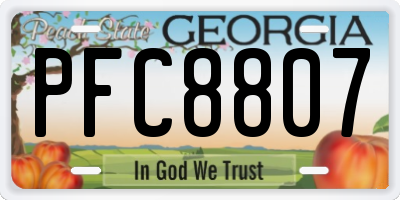 GA license plate PFC8807