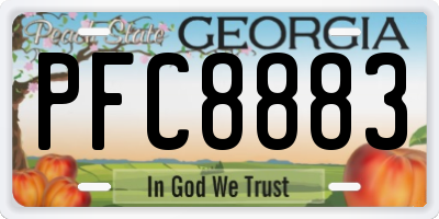 GA license plate PFC8883