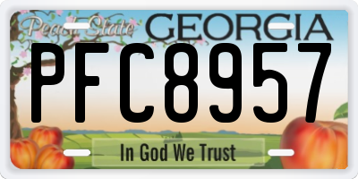 GA license plate PFC8957