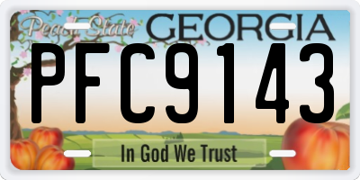 GA license plate PFC9143