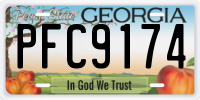GA license plate PFC9174