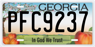 GA license plate PFC9237