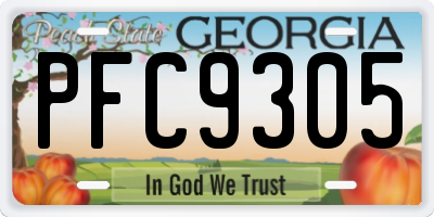 GA license plate PFC9305