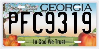 GA license plate PFC9319