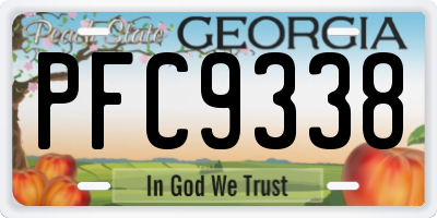 GA license plate PFC9338