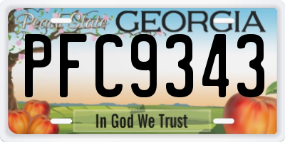 GA license plate PFC9343