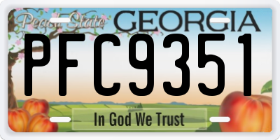 GA license plate PFC9351