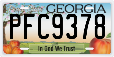 GA license plate PFC9378